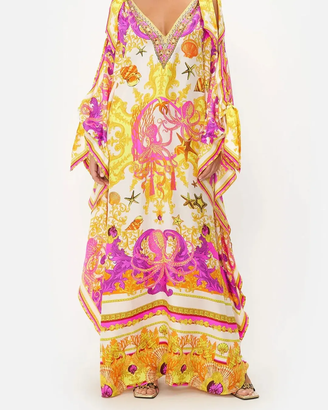 Camilla Squid Squad Scarf Tie Kaftan One Size for rent on The Volte - main image
