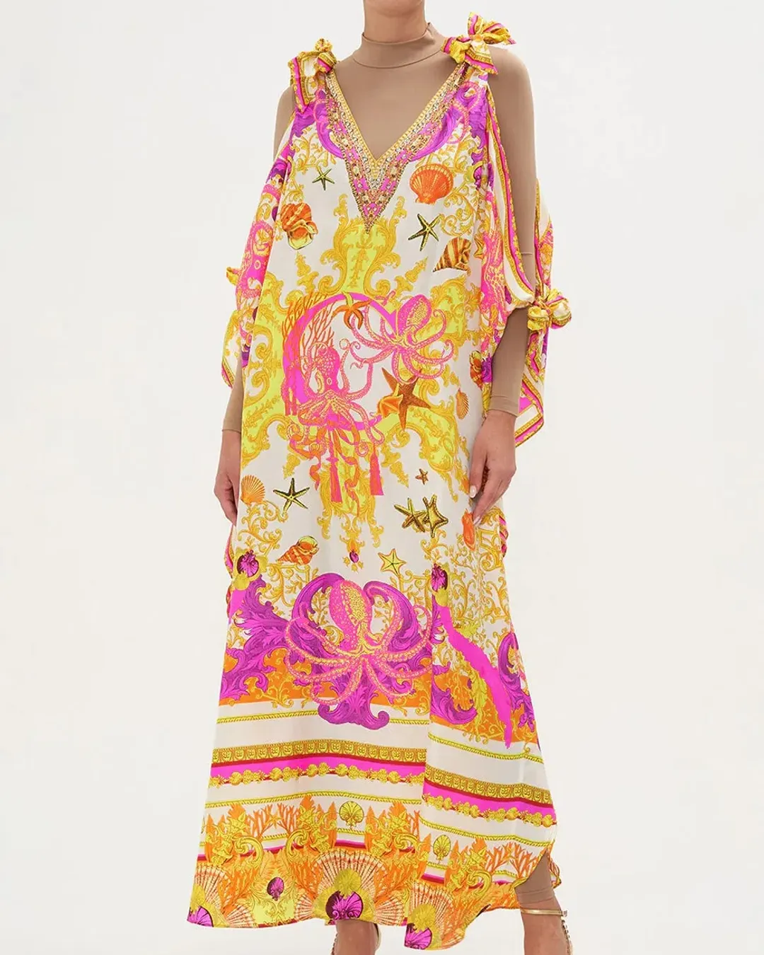 Camilla Squid Squad Scarf Tie Kaftan One Size for rent on The Volte - main image