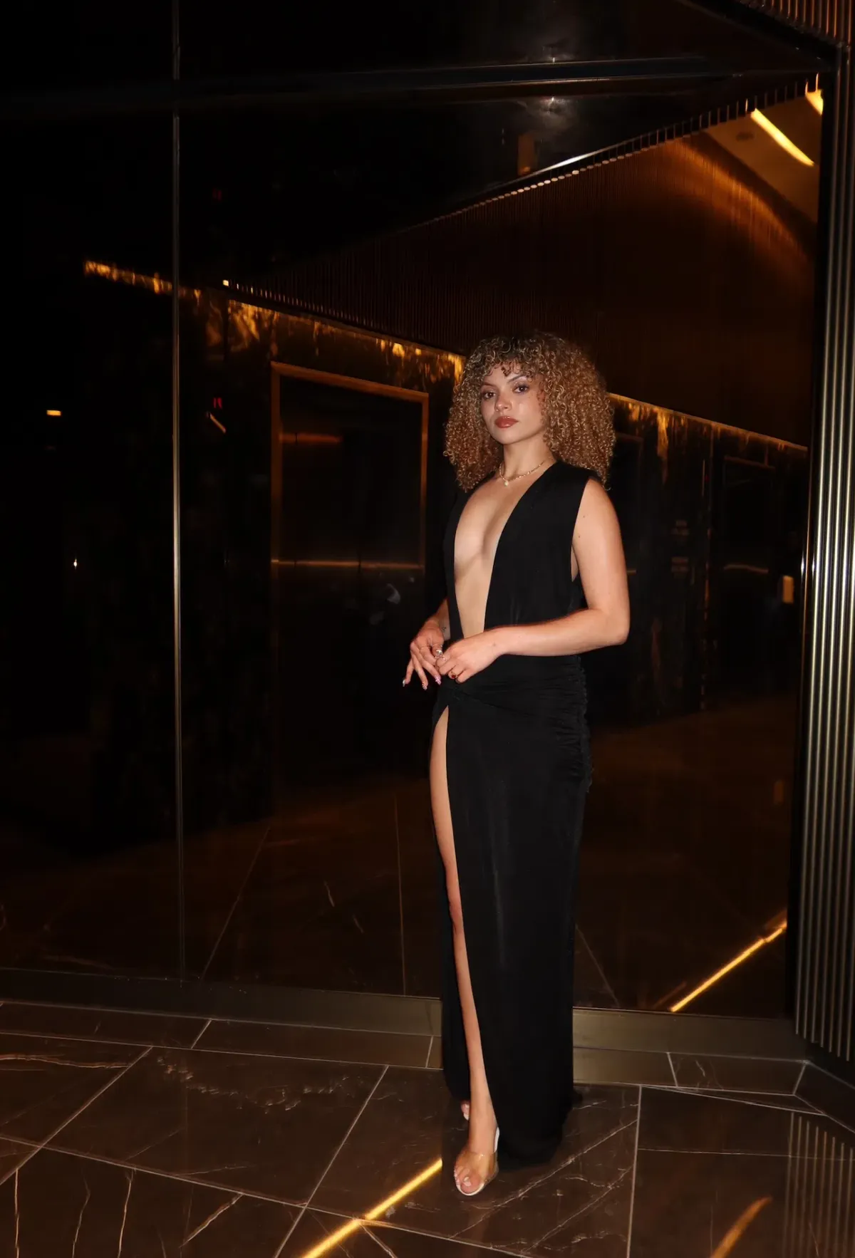 House of CB Larelle Plunge Maxi Dress Black Size 6 - Image 5