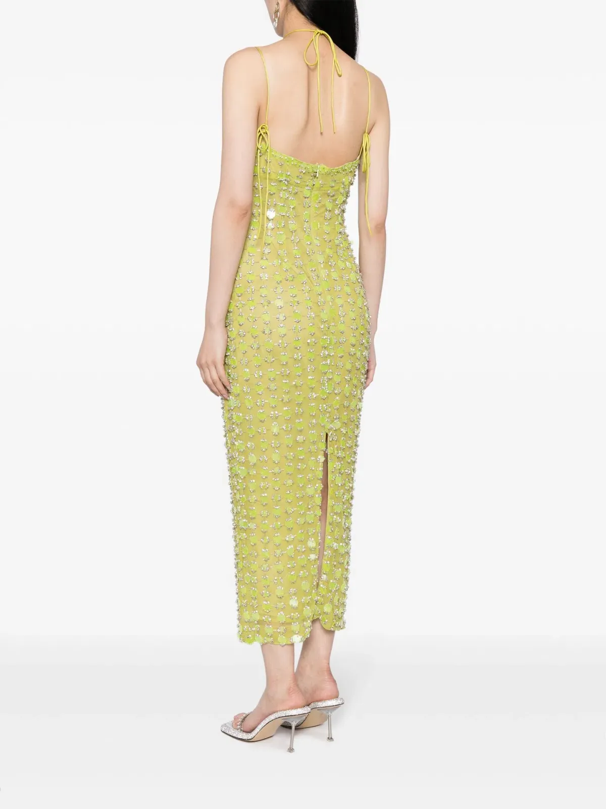 Rachel Gilbert Lucinda Midi Dress Lime with Crystals Size 3 / AU 12 - Image 2