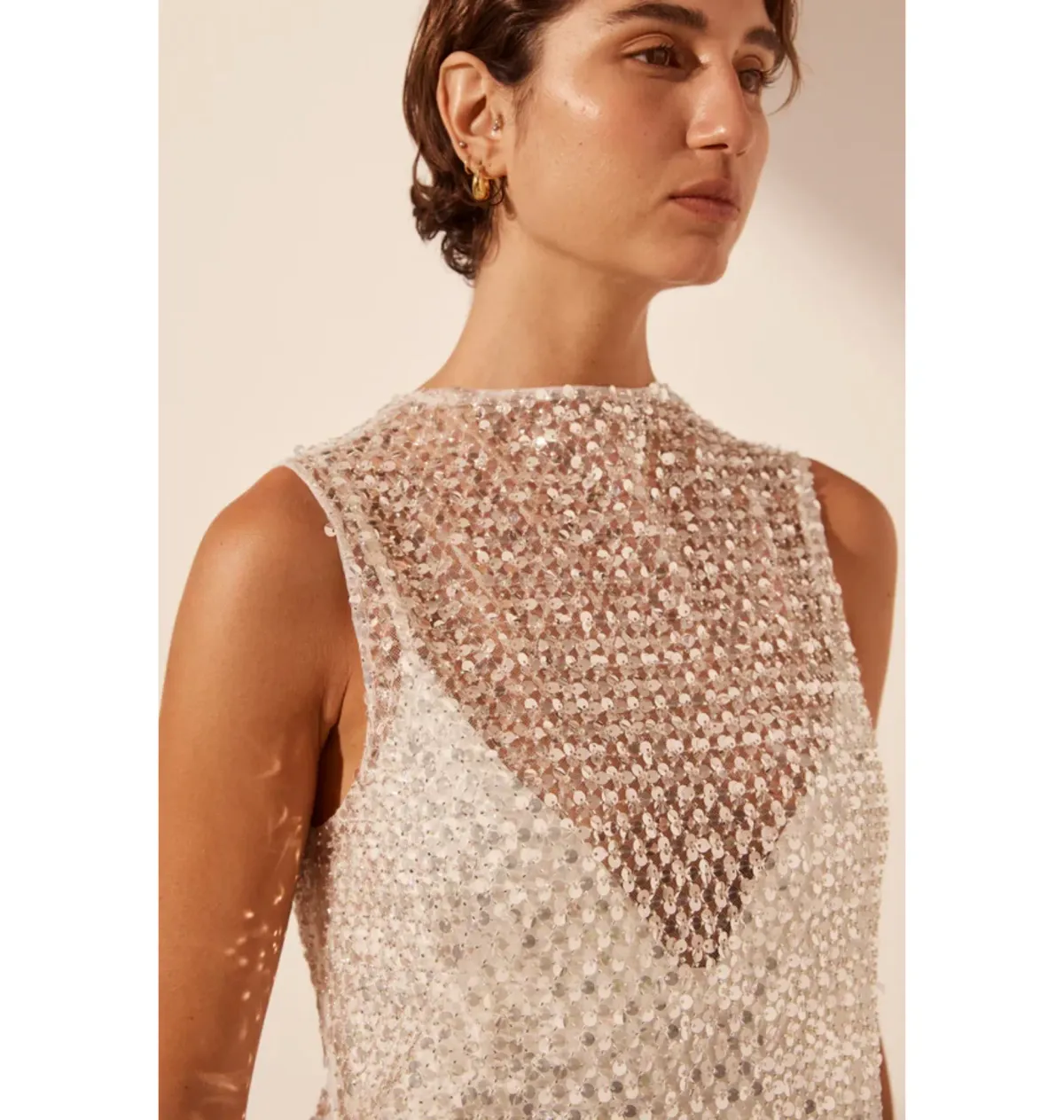 Shona Joy Asteria Midi Dress Silver Size AU 10 - Image 3