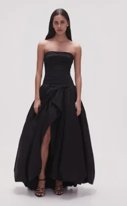 Aje Violette Bubble Hem Maxi Dress Black Size 10 for rent on The Volte - image 2