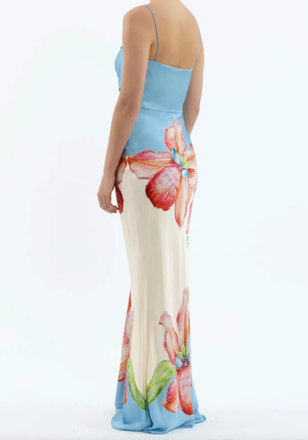 Rebecca Vallance Orchid Oasis Strap Gown Print Size AU 8 for rent on The Volte - main image