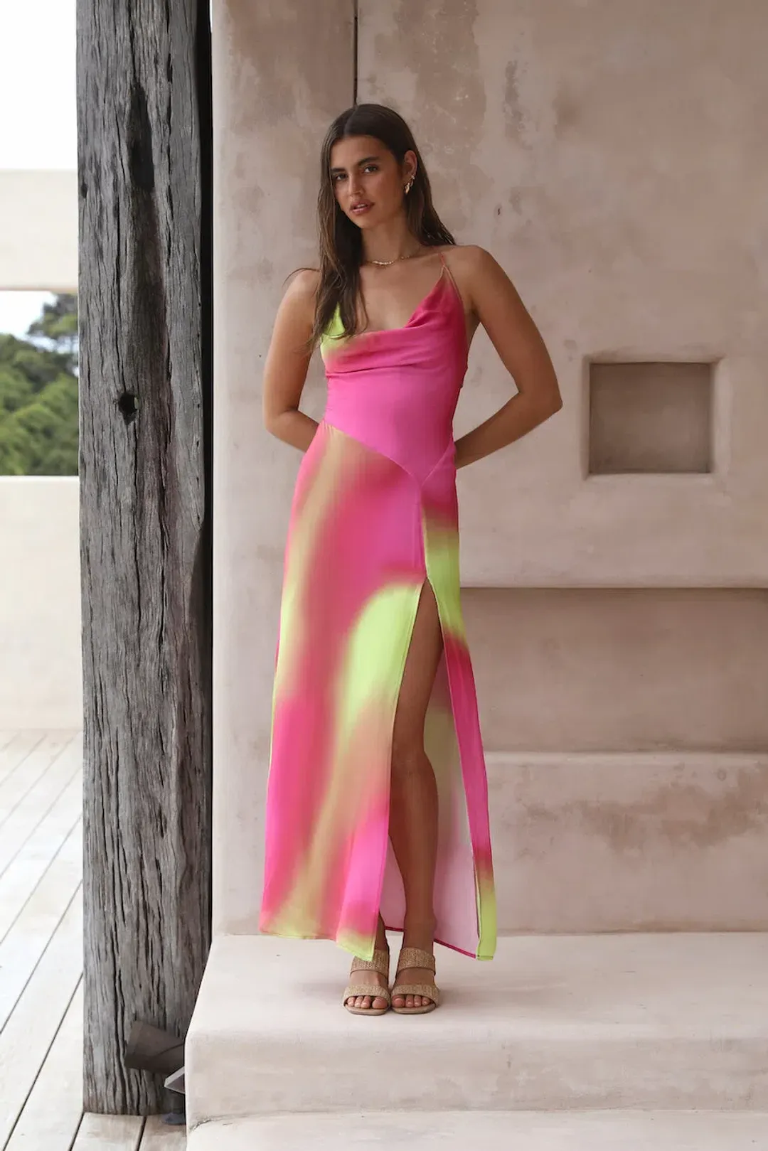 The Wolf Gang Makena Maxi Dress Pink Size 8 for rent on The Volte - main image