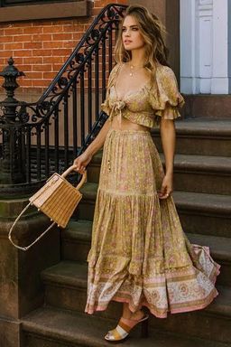 Spell and the Gypsy Dahlia Crop Top and Maxi Skirt Set Print 6 for rent on The Volte - image 4