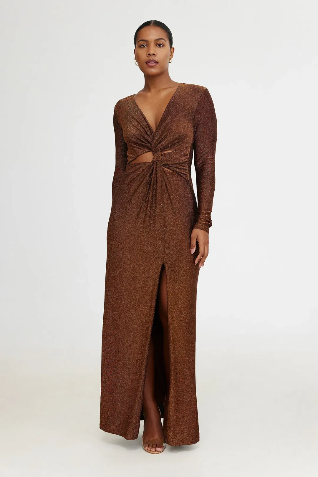 Significant Other Kyla Long Sleeve Dress in Bronze Size 8 for rent on The Volte - main image