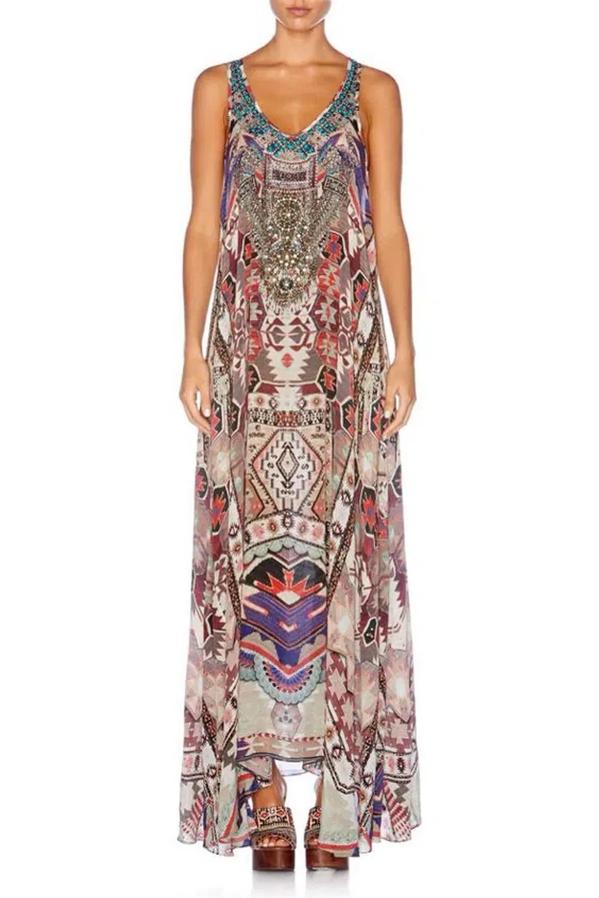 Camilla Franks Kilimanjaro Odyssey V Neck Racerback Dress Print Size 2 / M / AU 12 - Image 1