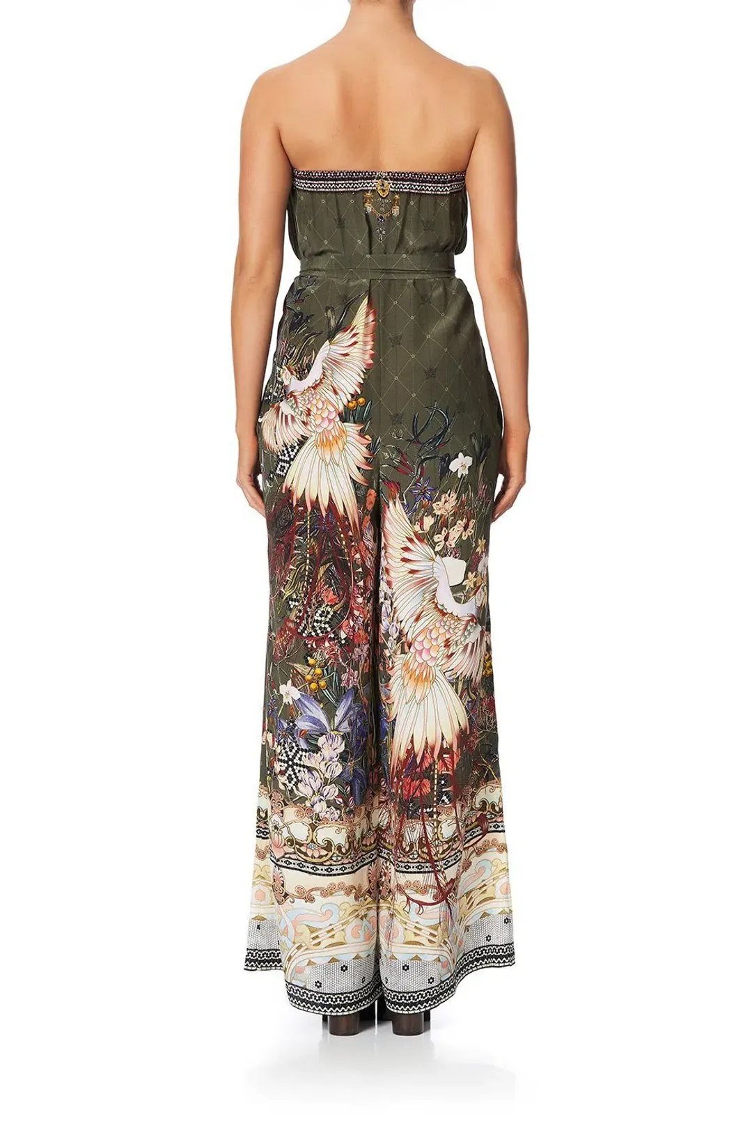 Camilla Watchful Wings Strapless Jumpsuit with D Ring Belt Size XS / AU 8 for rent on The Volte - main image