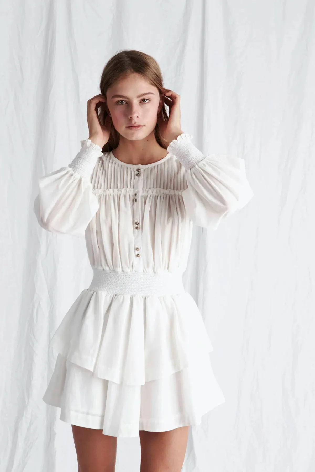 Aje Shadforth Button Down Mini Dress White Size M / AU 10 for rent on The Volte - main image
