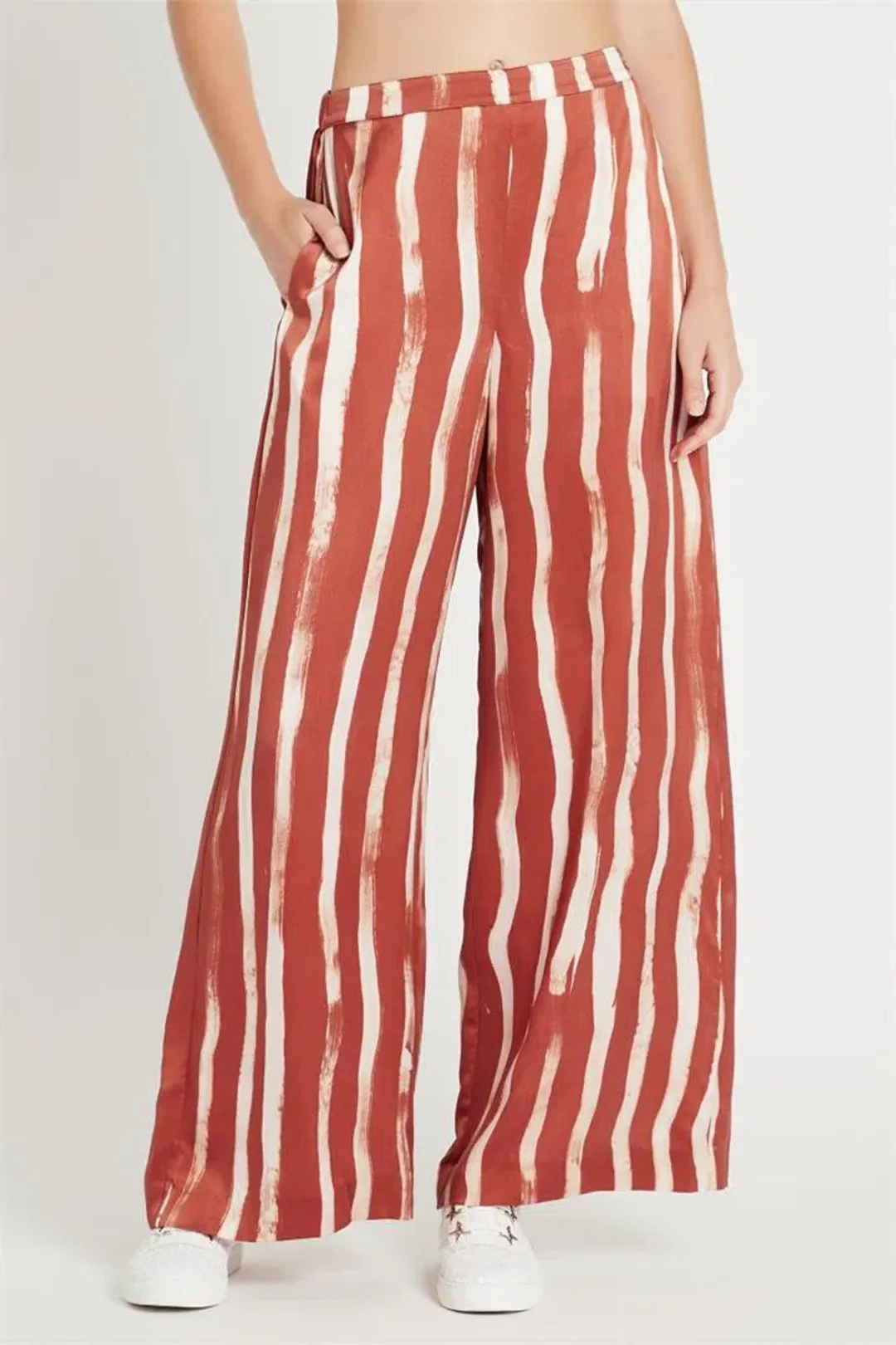 Sass & Bide Earn Your Stripes Wide Leg Pants Print Size 10 for rent on The Volte - main image