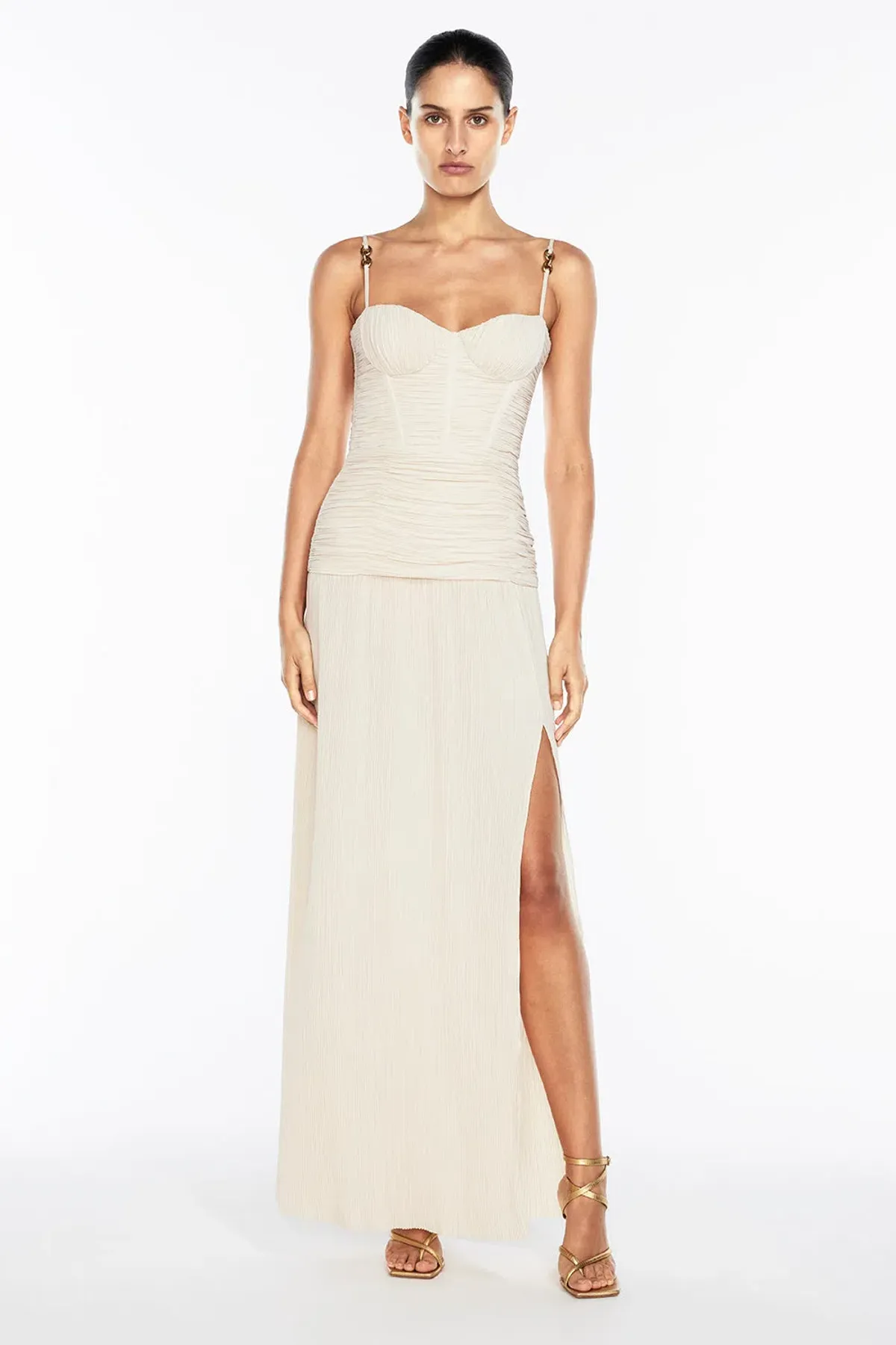 Manning Cartell Double Time Pleat Dress Cream Size 6 - Image 1