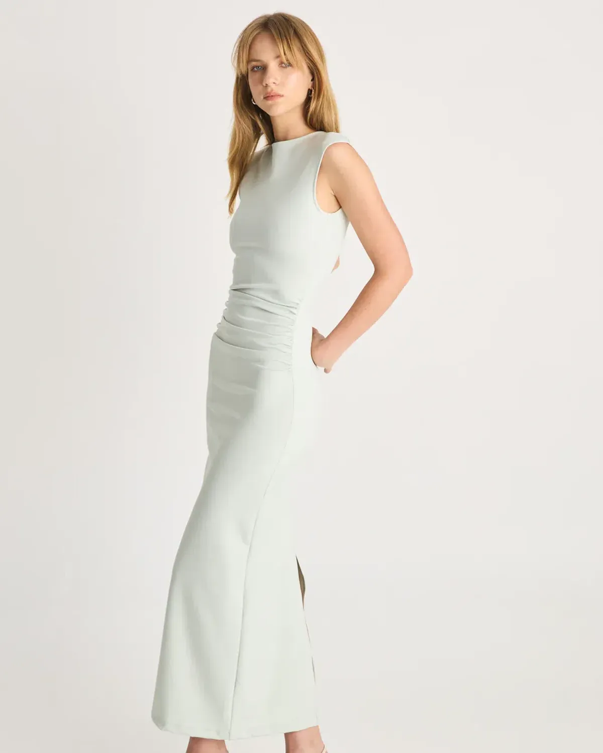 Romy Scuba Gathered Dress Mint Size 12 - Image 2