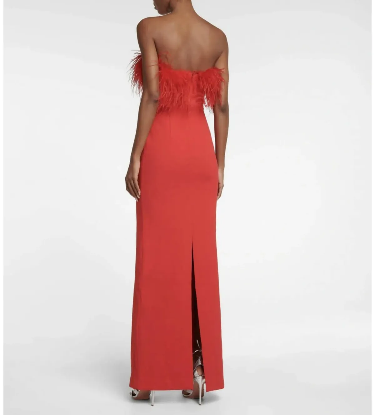 Rebecca Vallance Scarlett Strapless Feather Gown Red Size 6 - Image 3