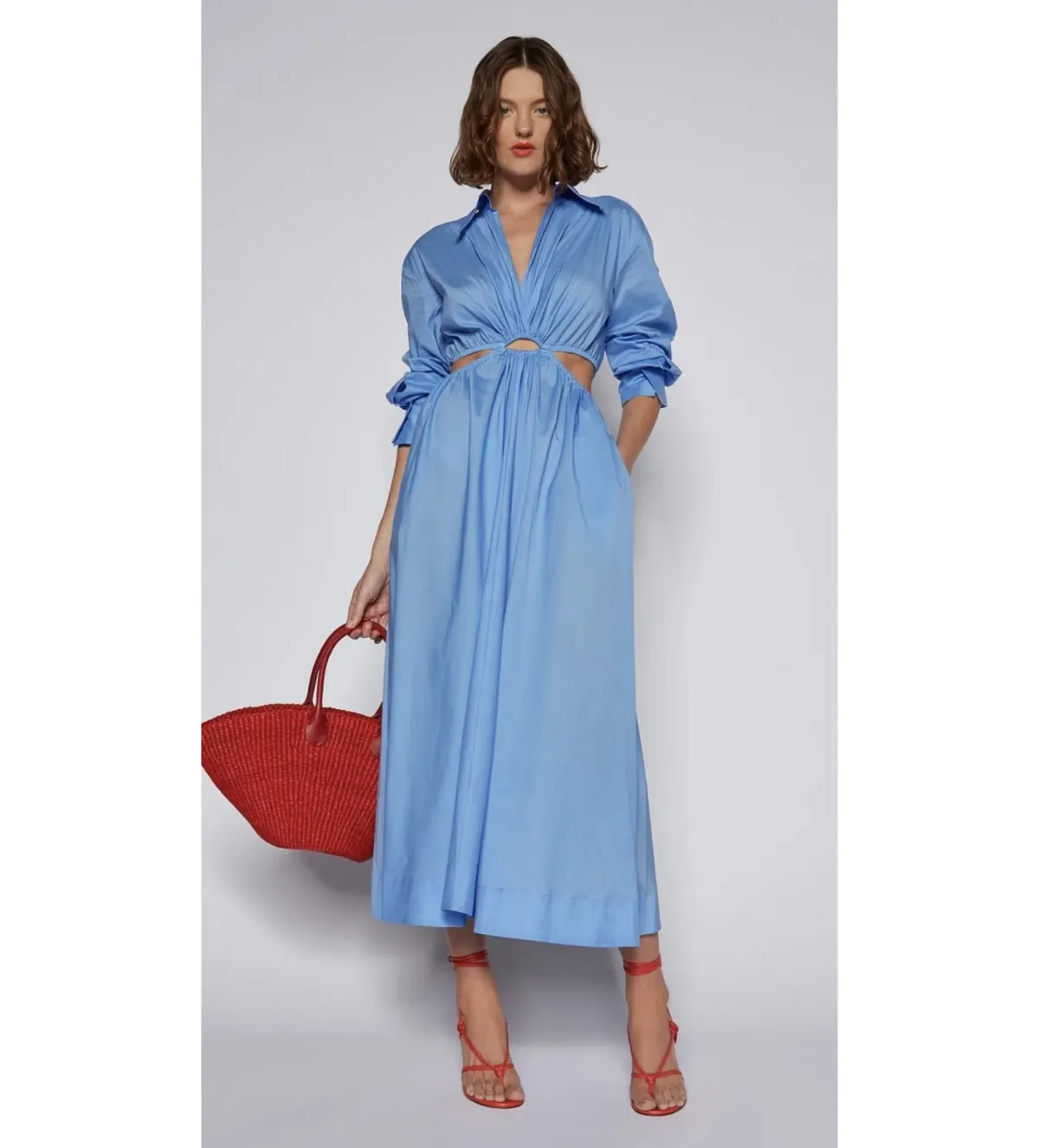 Scanlan Theodore Cotton Ring Dress Blue Size 12 - Image 1