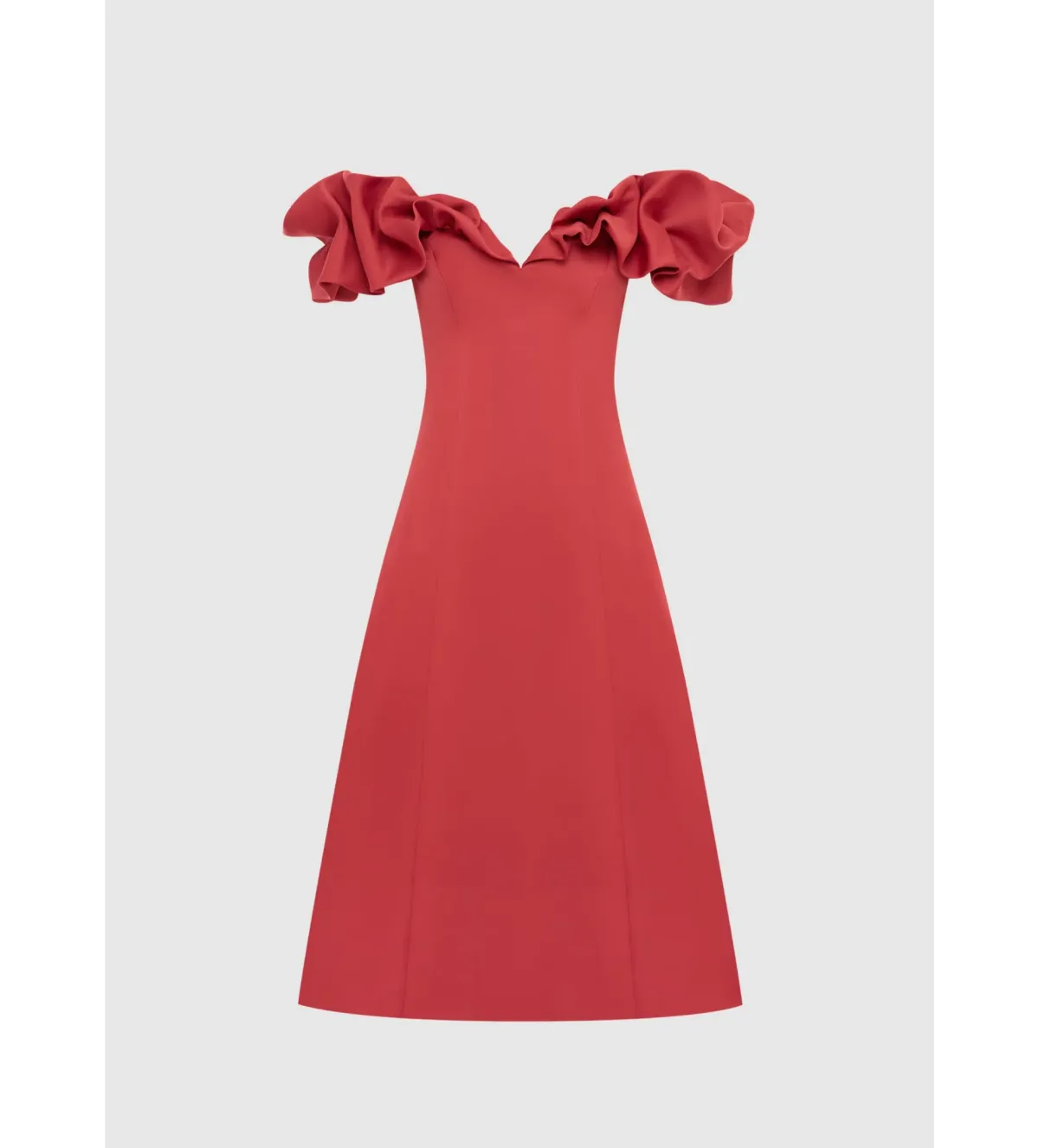 Leo Lin Annie Off Shoulder Midi Dress in Mulberry Size 10 for rent on The Volte - main image