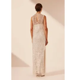 Shona Joy Asteri High Neck Sleeveless Maxi Dress Silver Size AU 16 for rent on The Volte - image 5