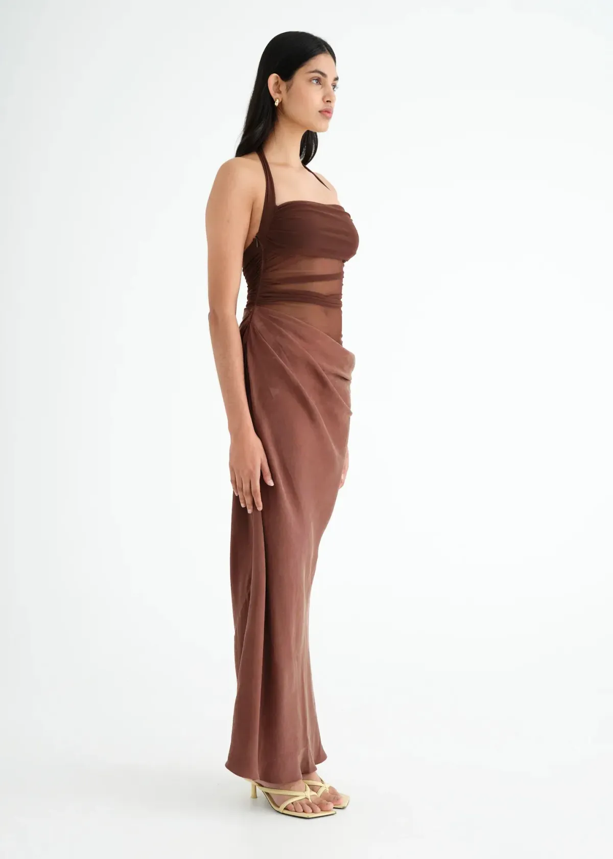Benni Gina Halter Dress Brown Size AU 6 - Image 2