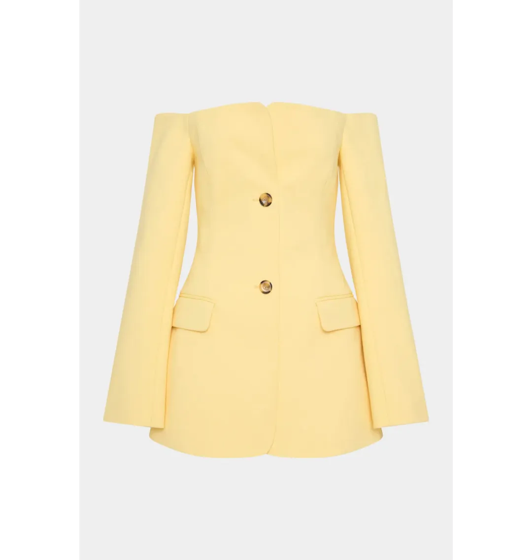 Sir The Label Sandrine Tailored Mini Dress in Limon Yellow Size AU 4 for rent on The Volte - main image