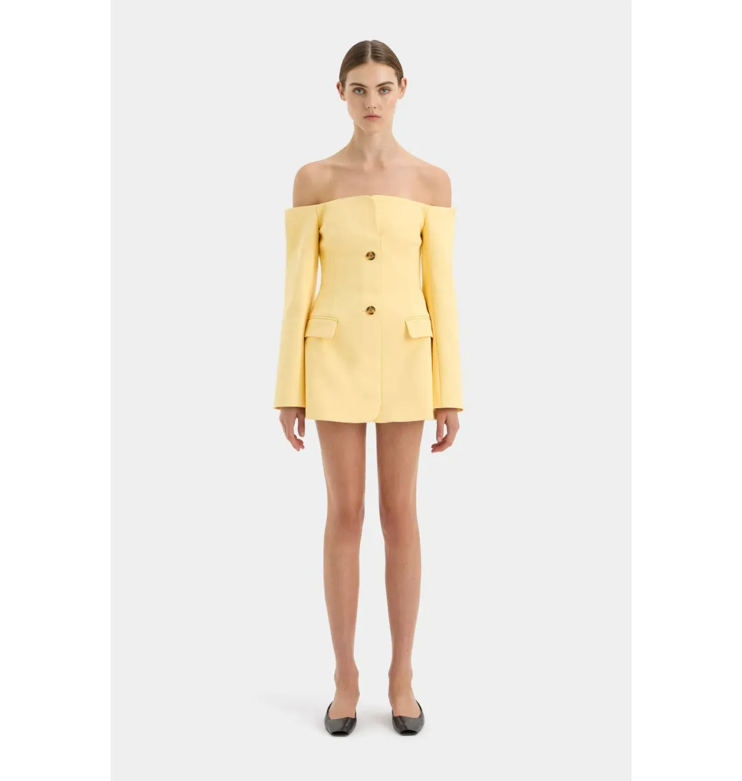 Sir The Label Sandrine Tailored Mini Dress in Limon Yellow Size AU 4 for rent on The Volte - main image