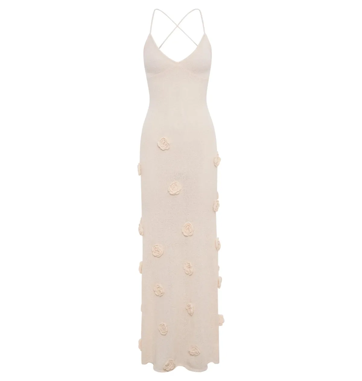 Meshki Suki Knit Maxi Dress With Flowers Nude Size Small / AU 8 - Image 5
