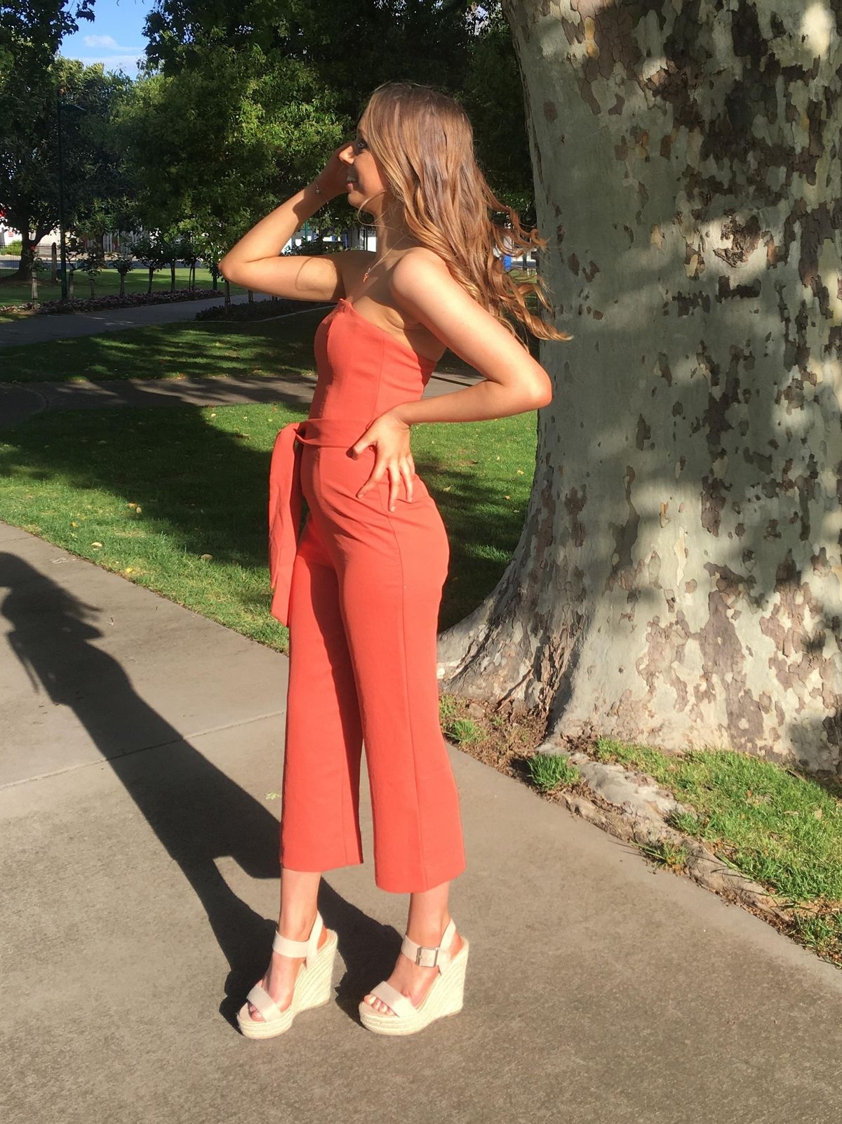 Kookai Oyster Jumpsuit Orange Size 6 - Image 2