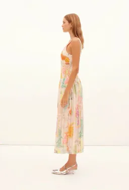 Kate Ford Ethelinda Pleated Corset Midi Dress Solstice Print Size 4 / AU 14 for rent on The Volte - image 5