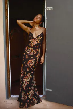 Rat & Boa Catarina Maxi Dress Black Floral Size M (10) for rent on The Volte - image 1