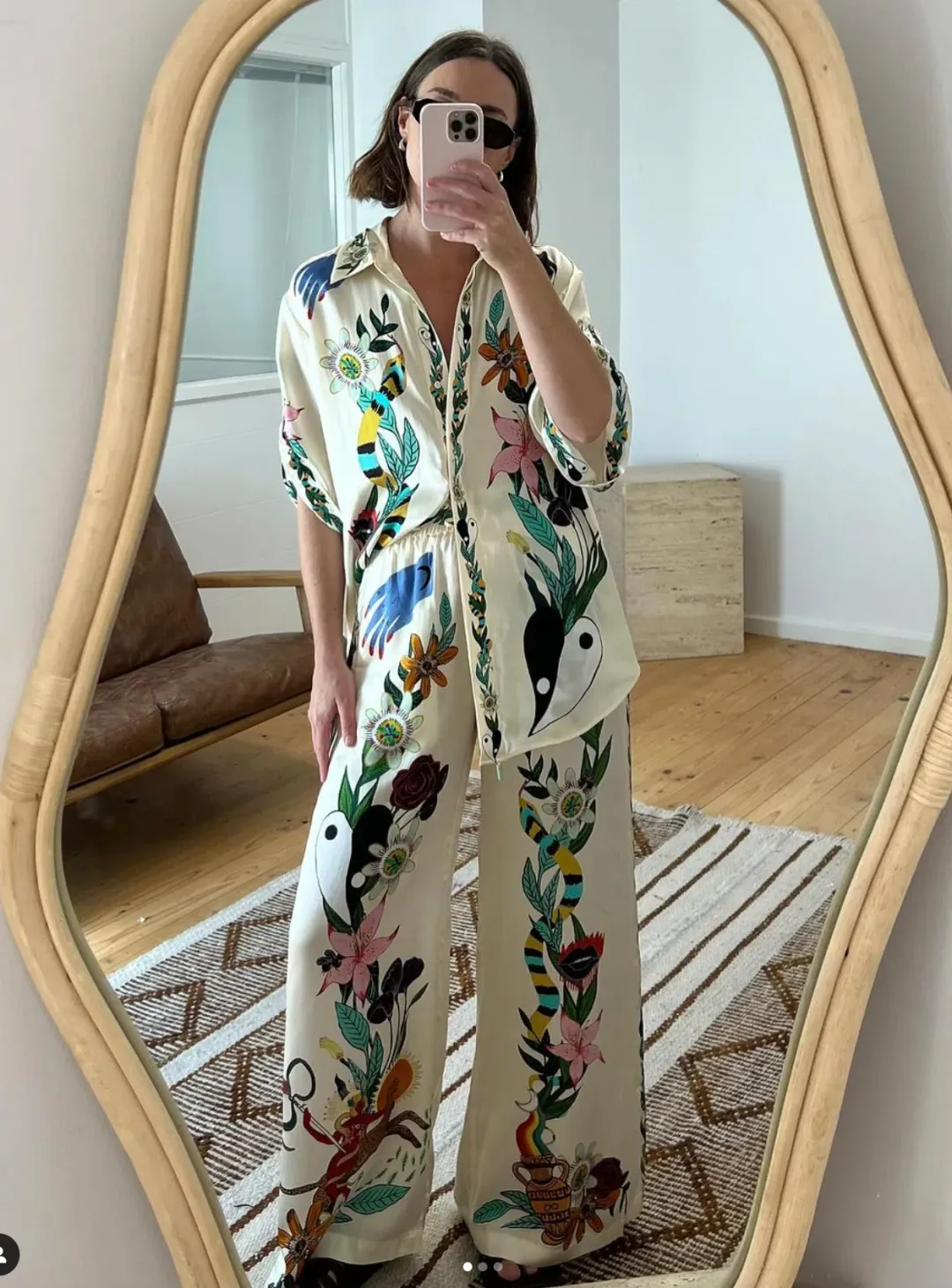 Alemais Meagan Silk Shirt & Pants Set Size 14 for rent on The Volte - main image