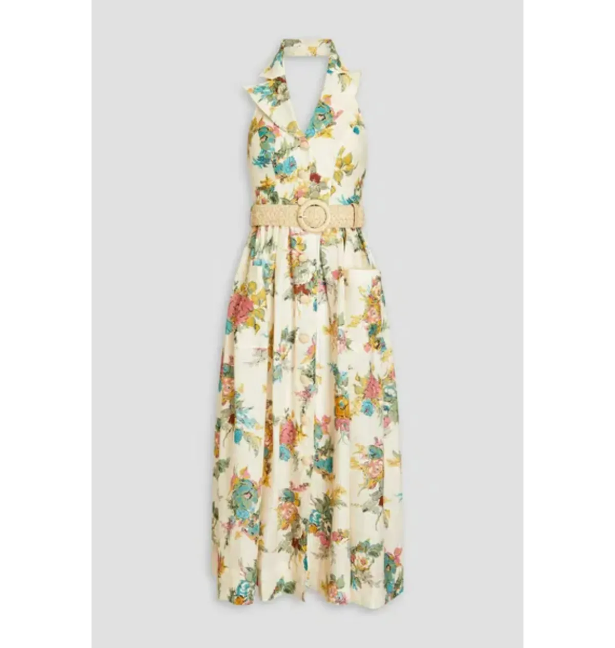 Zimmermann Clover Halterneck Shirt Dress Floral Print Size 1 / AU 10 - Image 4