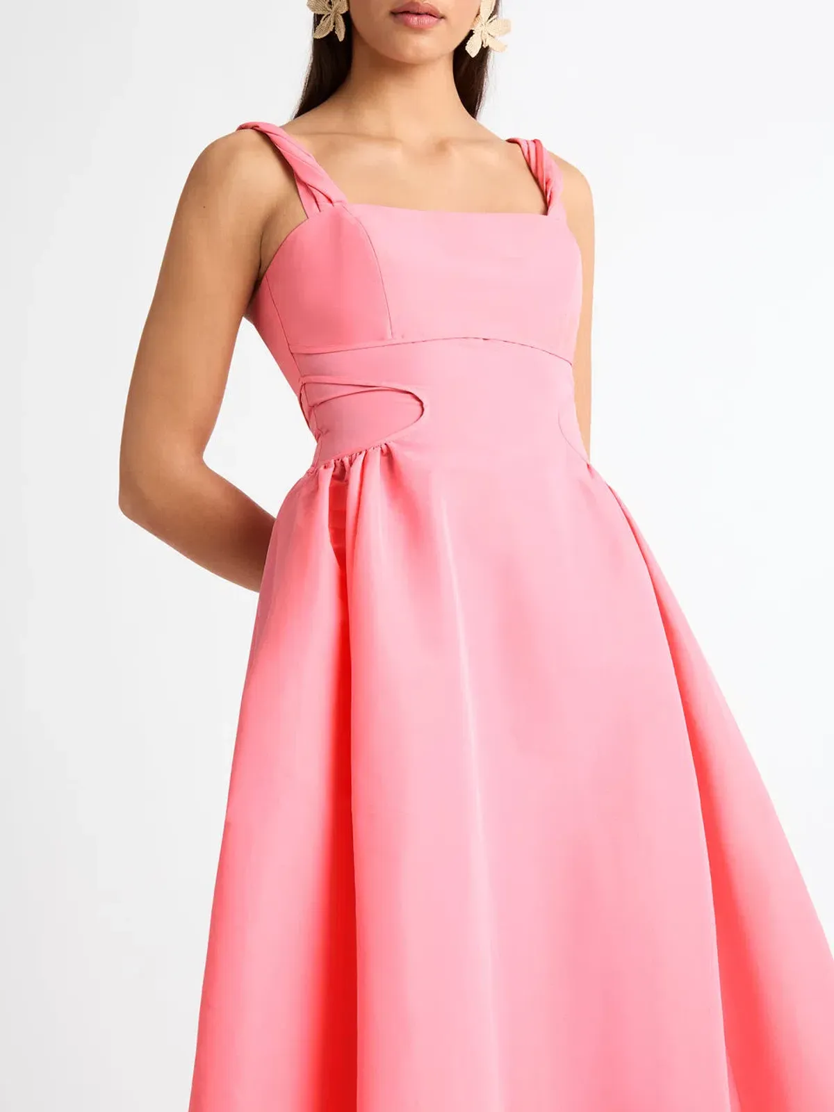 SHEIKE Jackie Midi A-Line Dress Pink Size 6 - Image 4