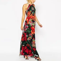 Ted Baker Mircana Toucan Maxi Dress Tropical Flower Peacock Print Size 1 / AU 8 for rent on The Volte - image 2