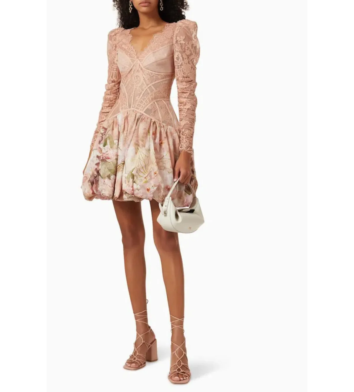 Zimmermann The Dancer Lace Mini Dress in Blush Garden Floral Size 1/Au 8 - Image 1