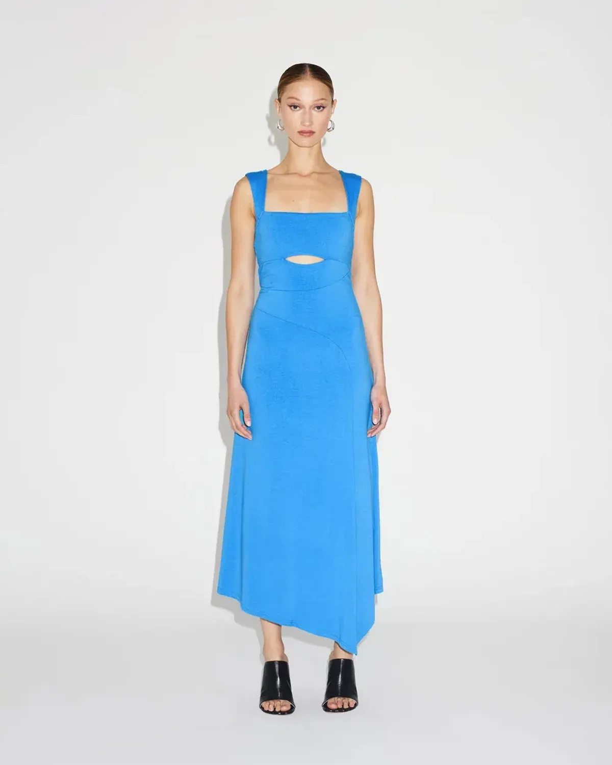 Lover Larina Asymetric Midi Dress Blue Size AU 10 - Image 1