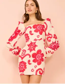 Kate Ford Delta Puff Mini Dress In Multi for rent on The Volte - image 5
