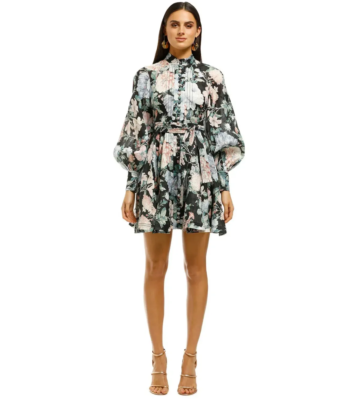 Zimmermann Verity Rouleau Short Dress Floral Size 0P/Au 6 for rent on The Volte - main image