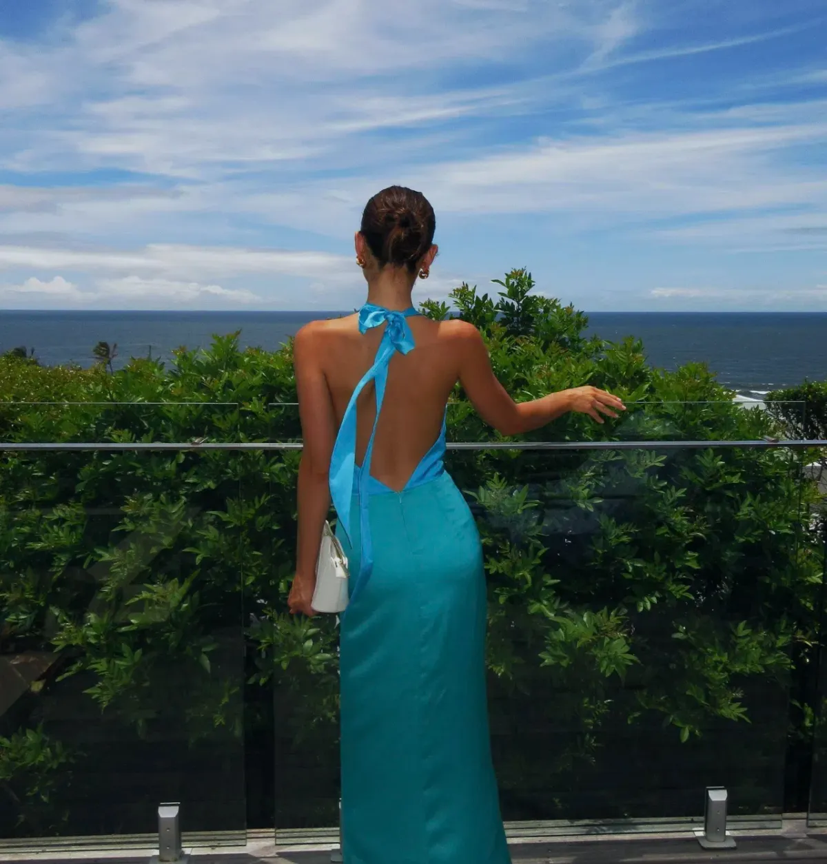 The Wolf Gang Oahu Slip Maxi Dress - Blue Aquamarine | Size M , Medium , AU 10 - Image 8