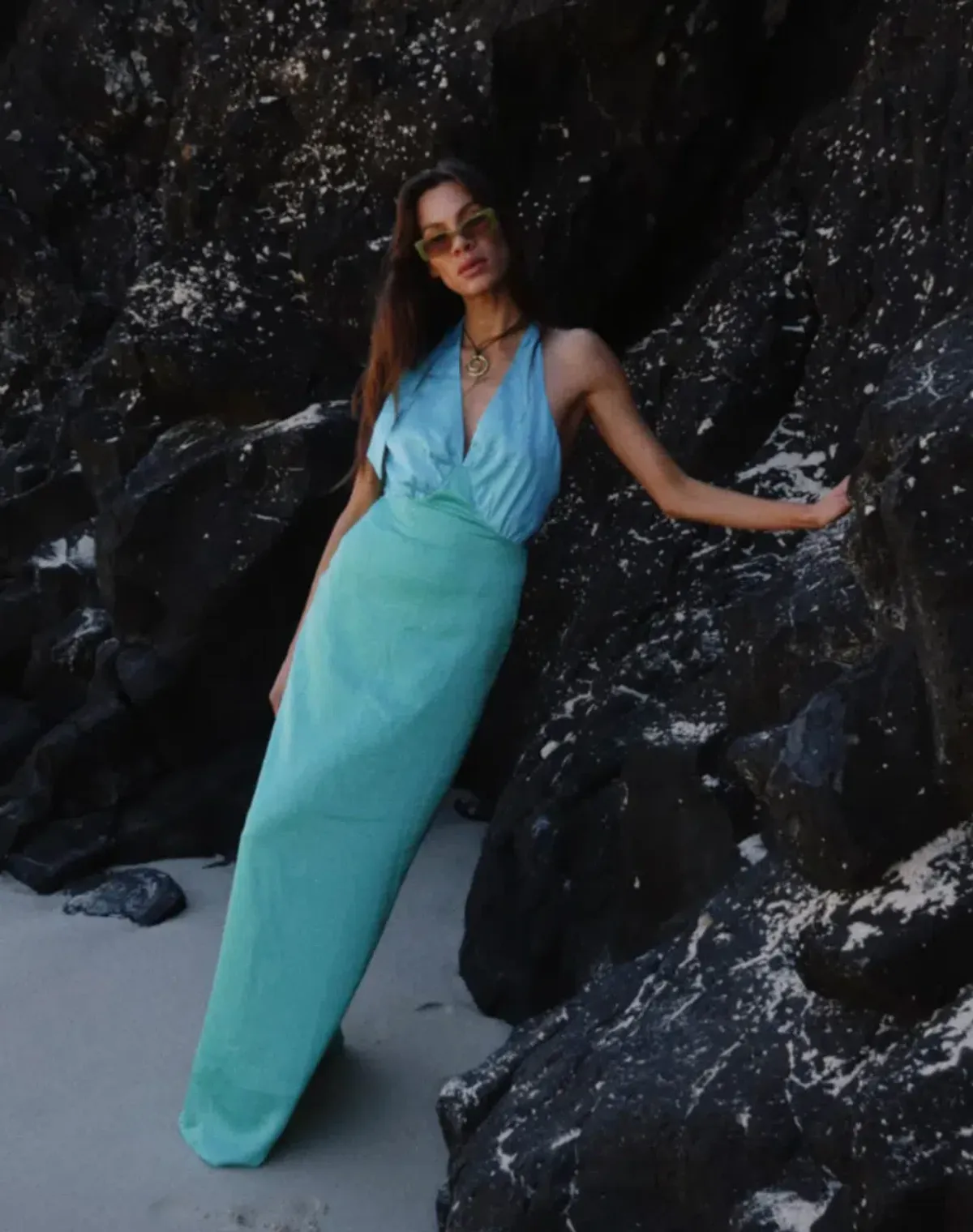 The Wolf Gang Oahu Slip Maxi Dress - Blue Aquamarine | Size M , Medium , AU 10 - Image 6