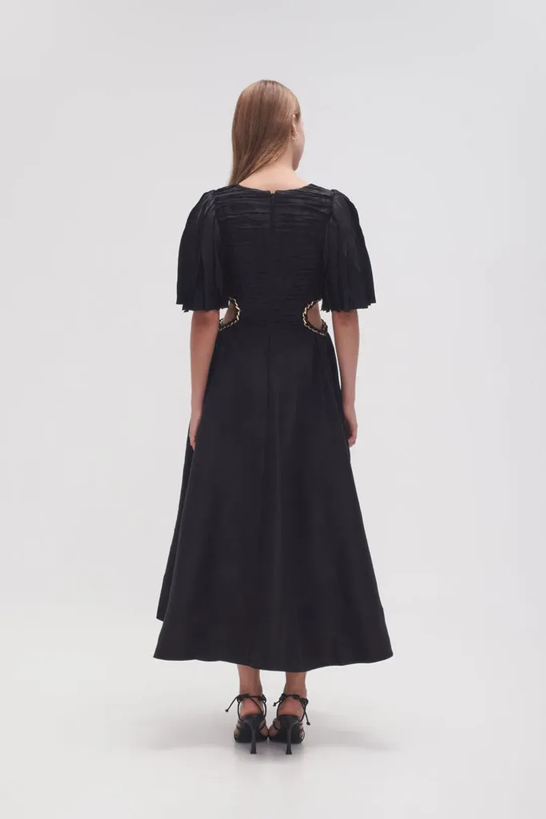 Aje Monica Chainlink Midi Dress Black Size 16 for rent on The Volte - main image