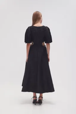 Aje Monica Chainlink Midi Dress Black Size 16 for rent on The Volte - image 3