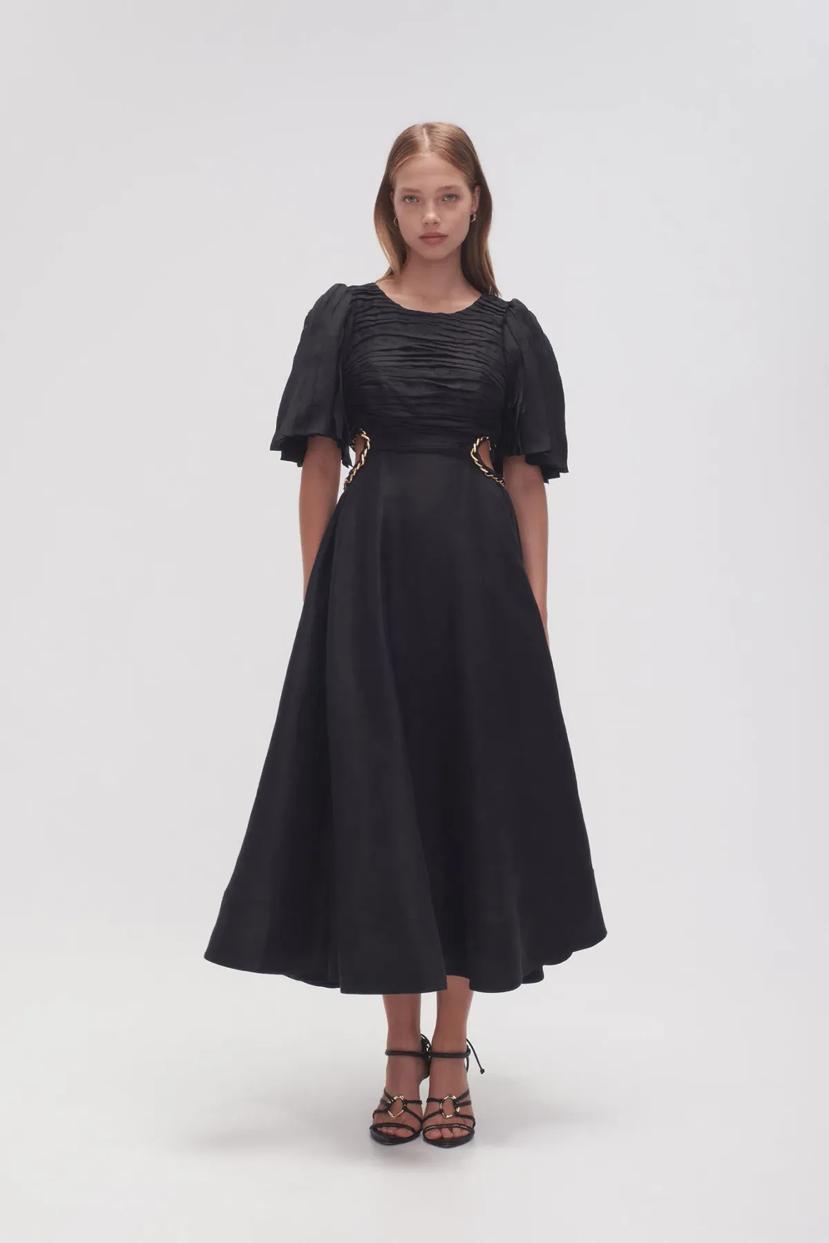 Aje Monica Chainlink Midi Dress Black Size 16 for rent on The Volte - main image