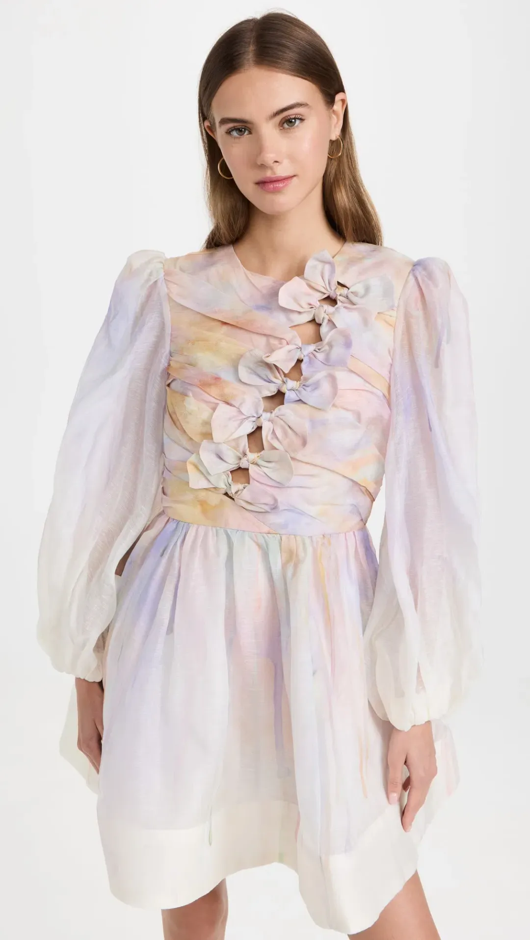 Zimmermann Rhythmic Knot Mini Dress Abstract Rainbow Size 1 / AU 10 for rent on The Volte - main image