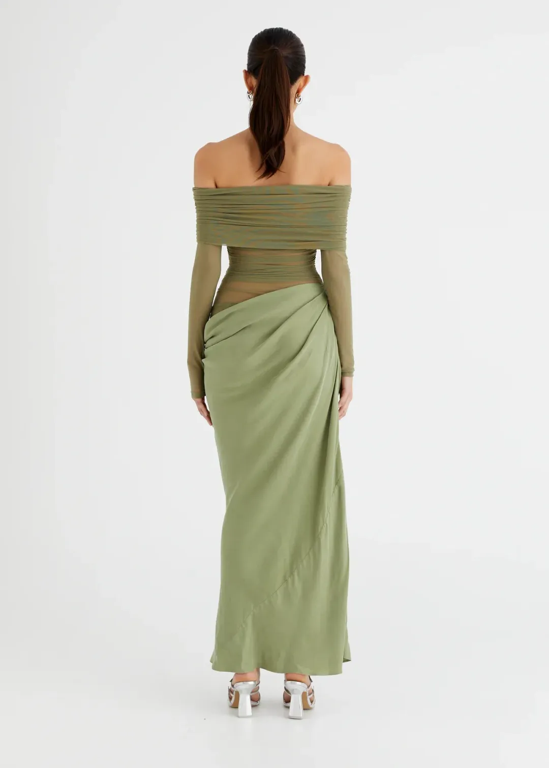 BENNI Yasmin Maxi Dress in Pistachio Size 8 for rent on The Volte - main image