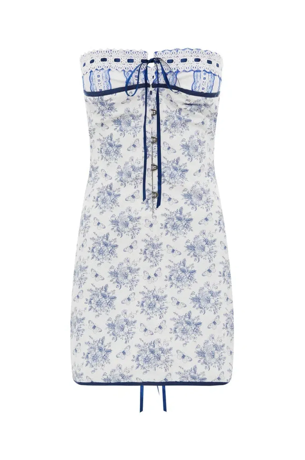With Jean Sabrin Mini Dress Toile Papillon White Size M / AU 10 for rent on The Volte - main image