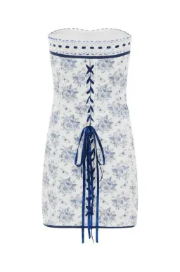 With Jean Sabrin Mini Dress Toile Papillon White Size M / AU 10 for rent on The Volte - image 3