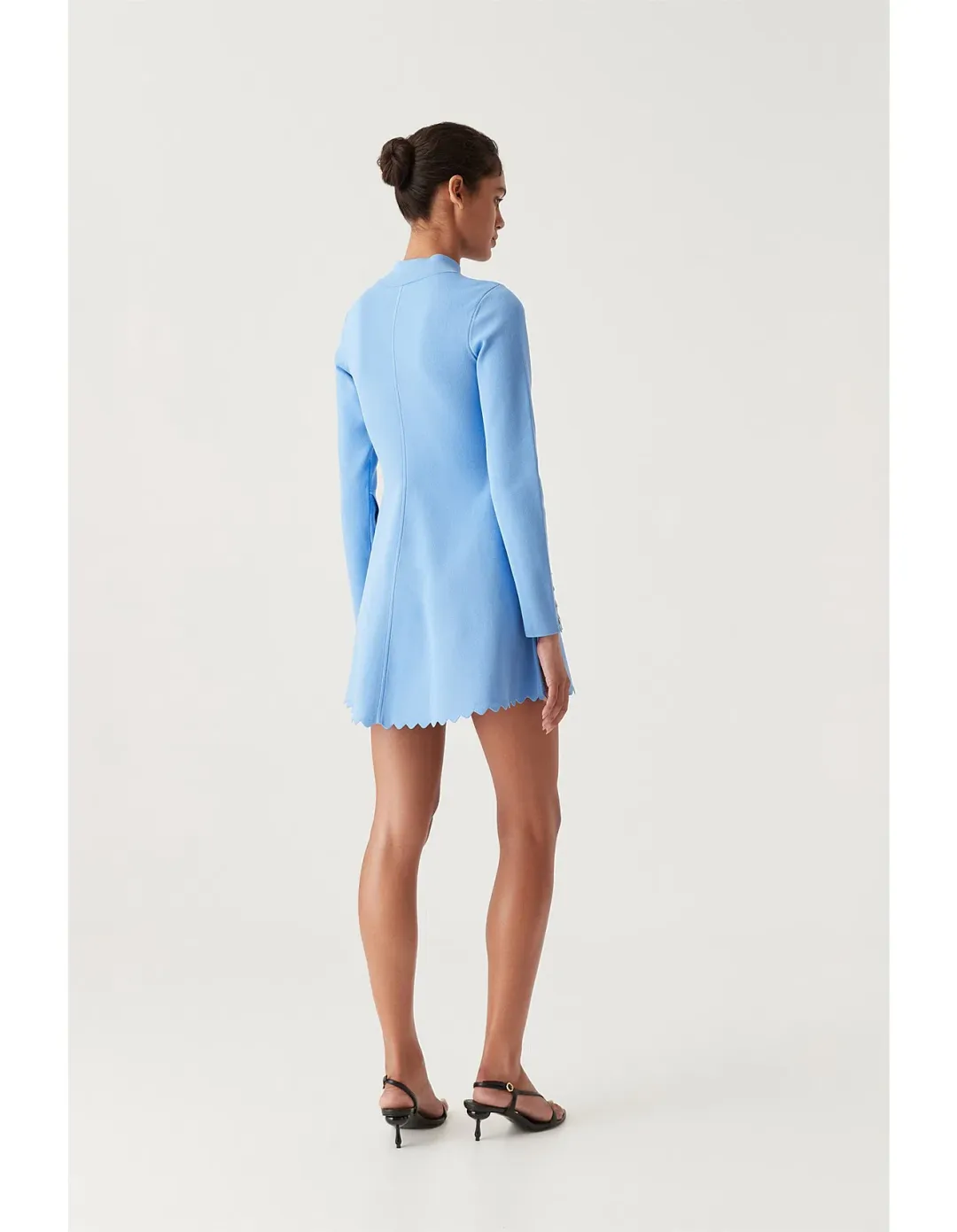 Aje Harmony Knit Mini Dress in Mist Blue Size AU 8 for rent on The Volte - main image
