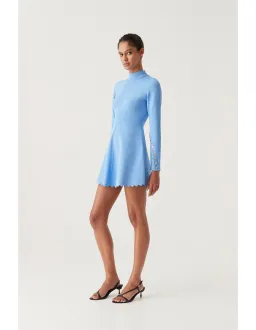 Aje Harmony Knit Mini Dress in Mist Blue Size AU 8 for rent on The Volte - image 2