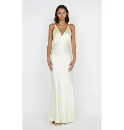 Bec & Bridge Moon Dance V Neck Maxi Dress Ice Yellow Size AU 8 for rent on The Volte - image 1