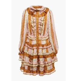 Zimmermann Lucky Ruffled Mini Dress Pink Spot Size 3 / AU 14 for rent on The Volte - image 3
