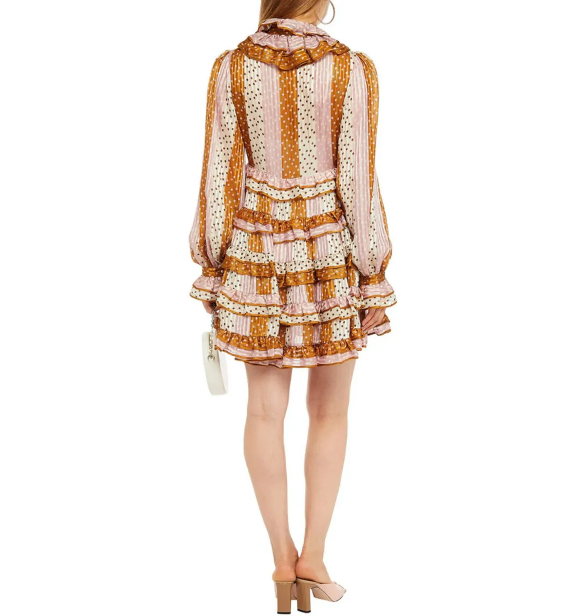 Zimmermann Lucky Ruffled Mini Dress Pink Spot Size 3 / AU 14 - Image 2