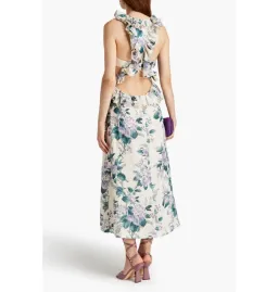 Zimmermann Cassia Ruffle Midi Dress Hydrangea Floral Size 2 / AU 12 for rent on The Volte - image 2
